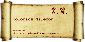 Kolonics Milemon névjegykártya